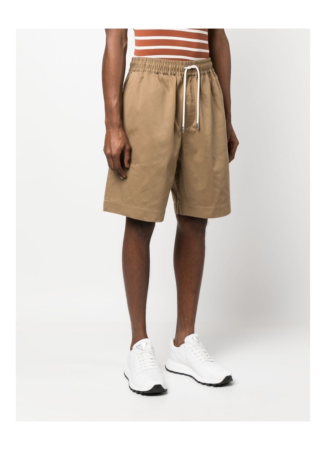 Emporio Armani Drawstring Bermuda Shorts In Brown