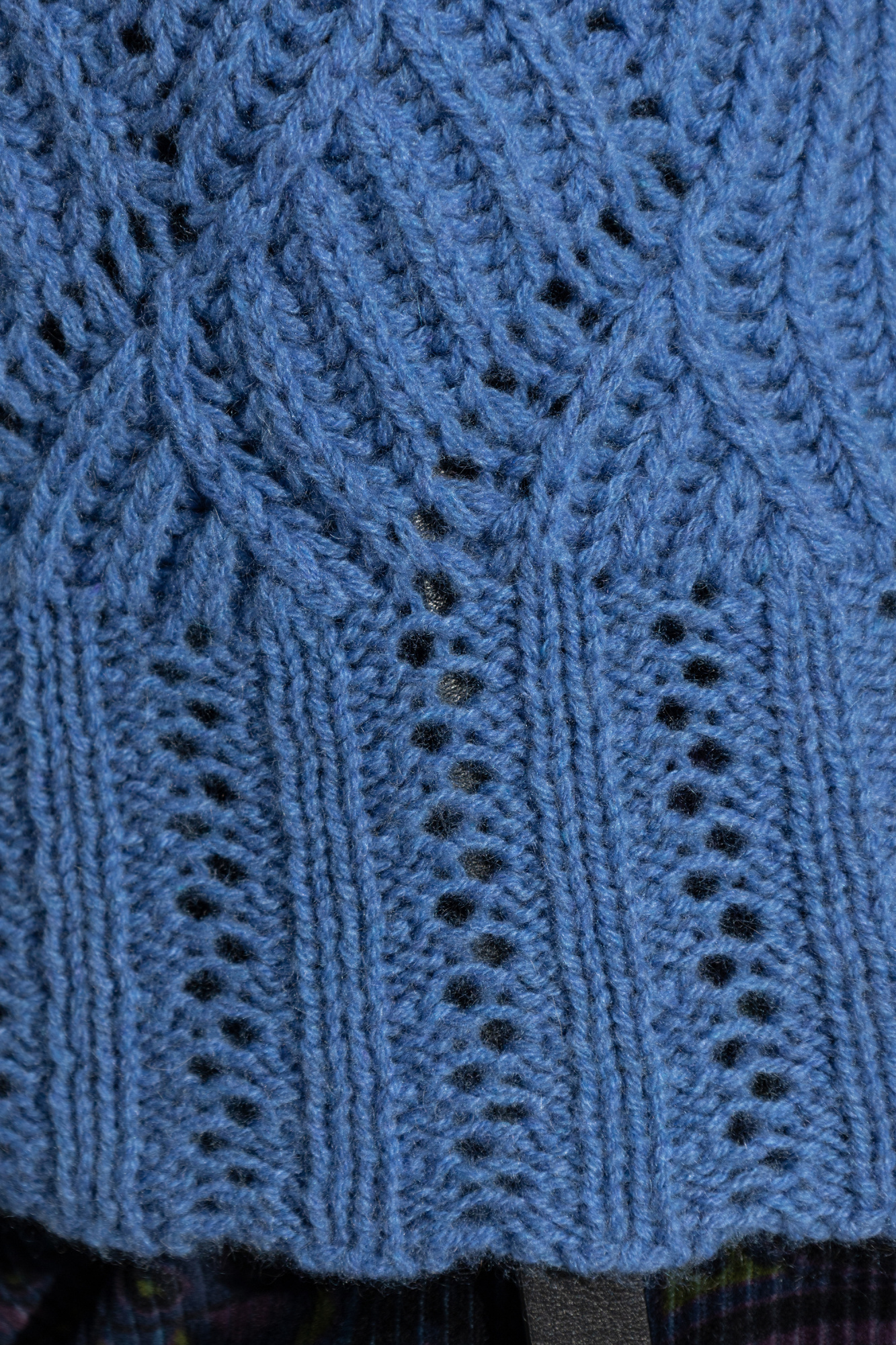 Etro Textured Wave Pattern Knitwear Top With Scalloped Hem In Blue