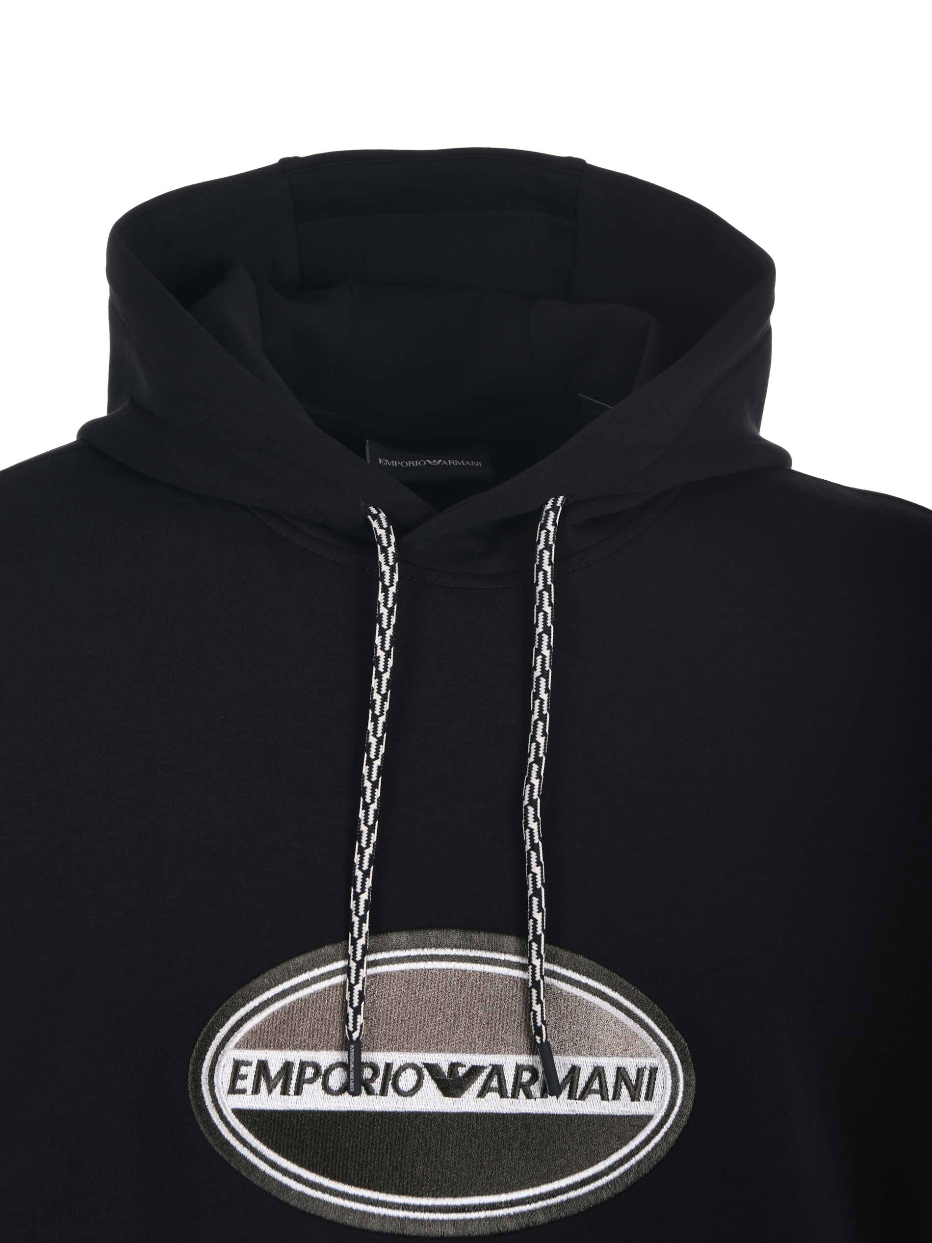 Emporio Armani Long Sleeve Sweatshirt In Black