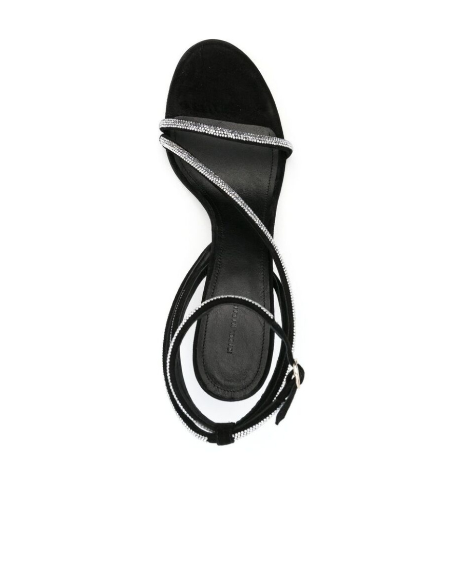 Isabel Marant 100mm Crystal Embellished Strappy Sandals In Black