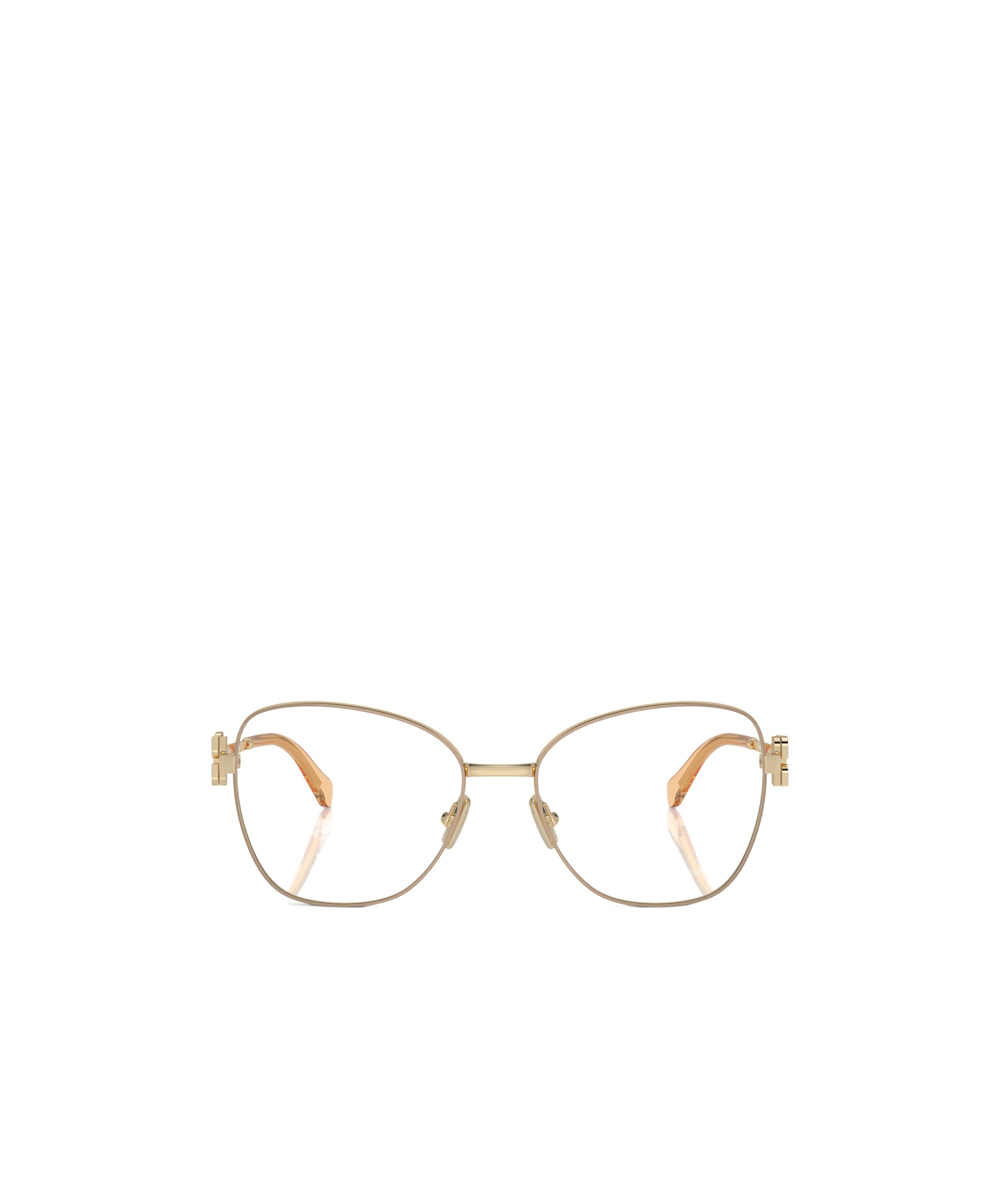 Miu Miu Logo Flat Mirror In Nude