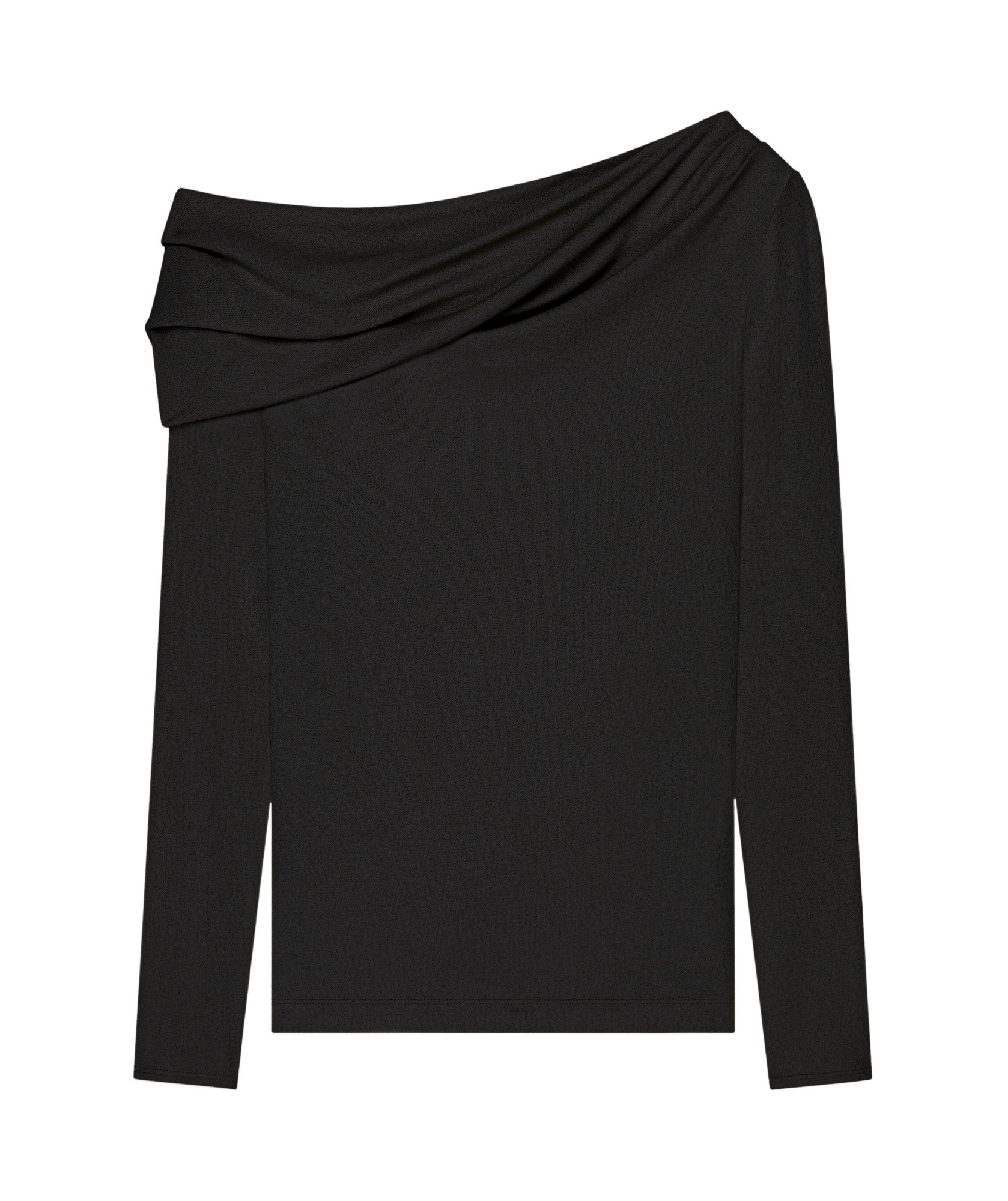 Givenchy Asymmetric Draped Top In Jersey In Black