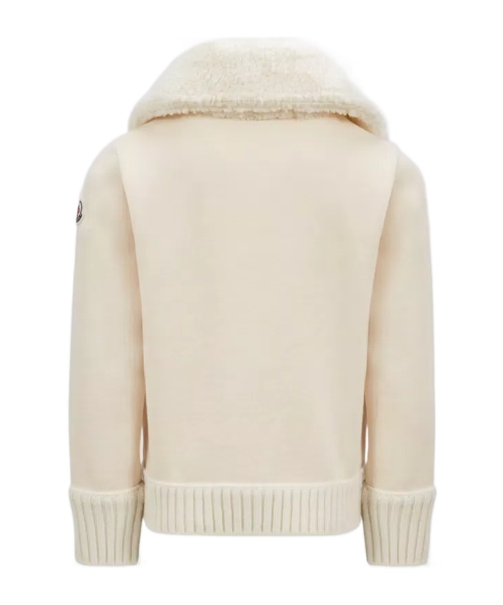 Moncler Girls' Zip Up Cardigan - Big Kid In Nude