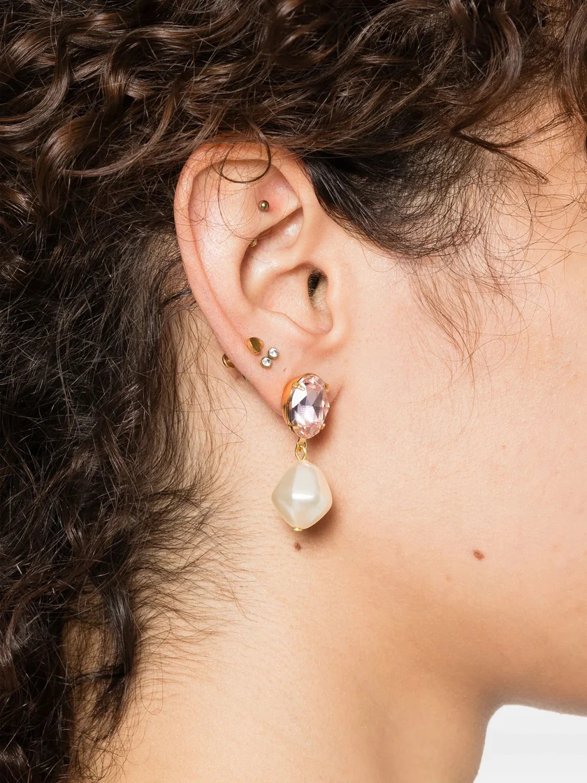 Jennifer Behr Crystal Pearl Earrings In White