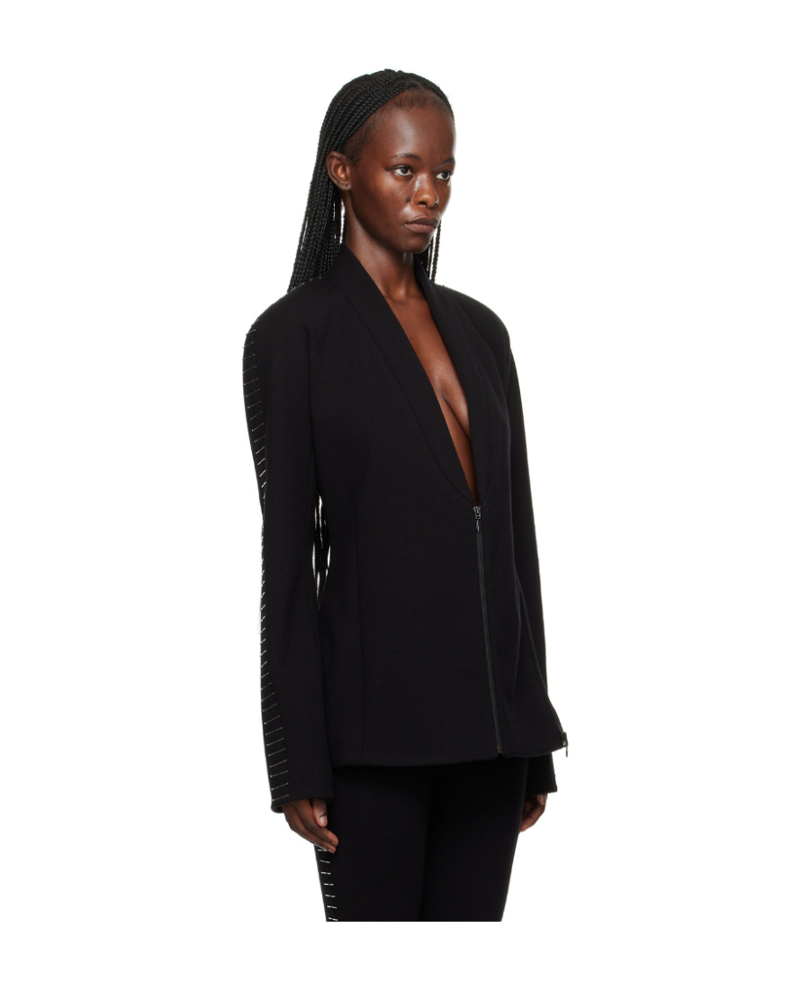Shop Alaïa Long-sleeved Zipper Casual Jacket In Black