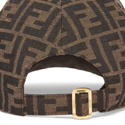 Fendi Ff Pattern Cap In Brown