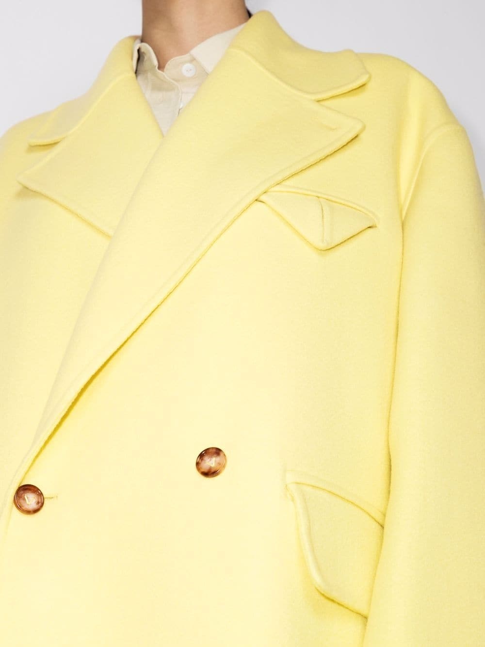 Bottega Veneta Double-breasted Cashmere Coat In Nude