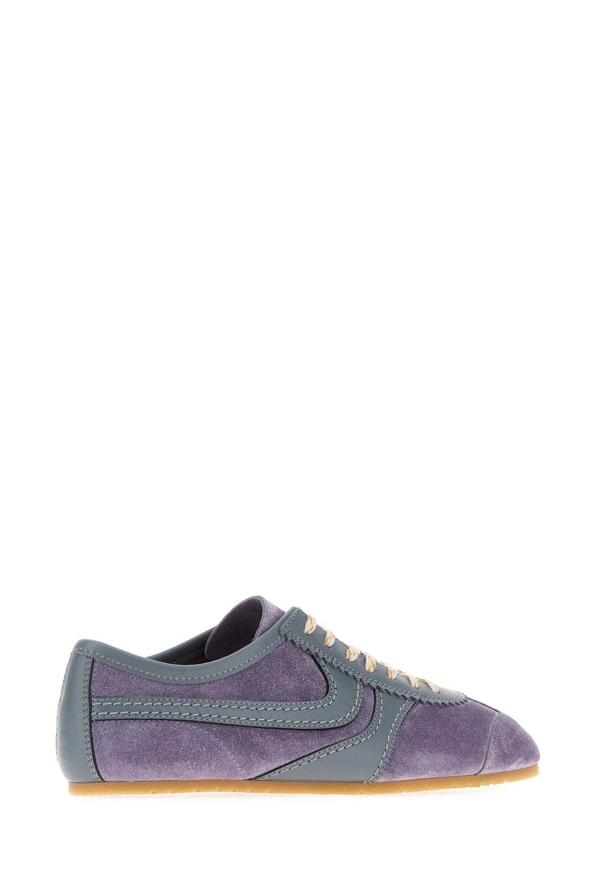 Dries Van Noten Low-profile Sneakers With Suede And Leather Accents In Purple