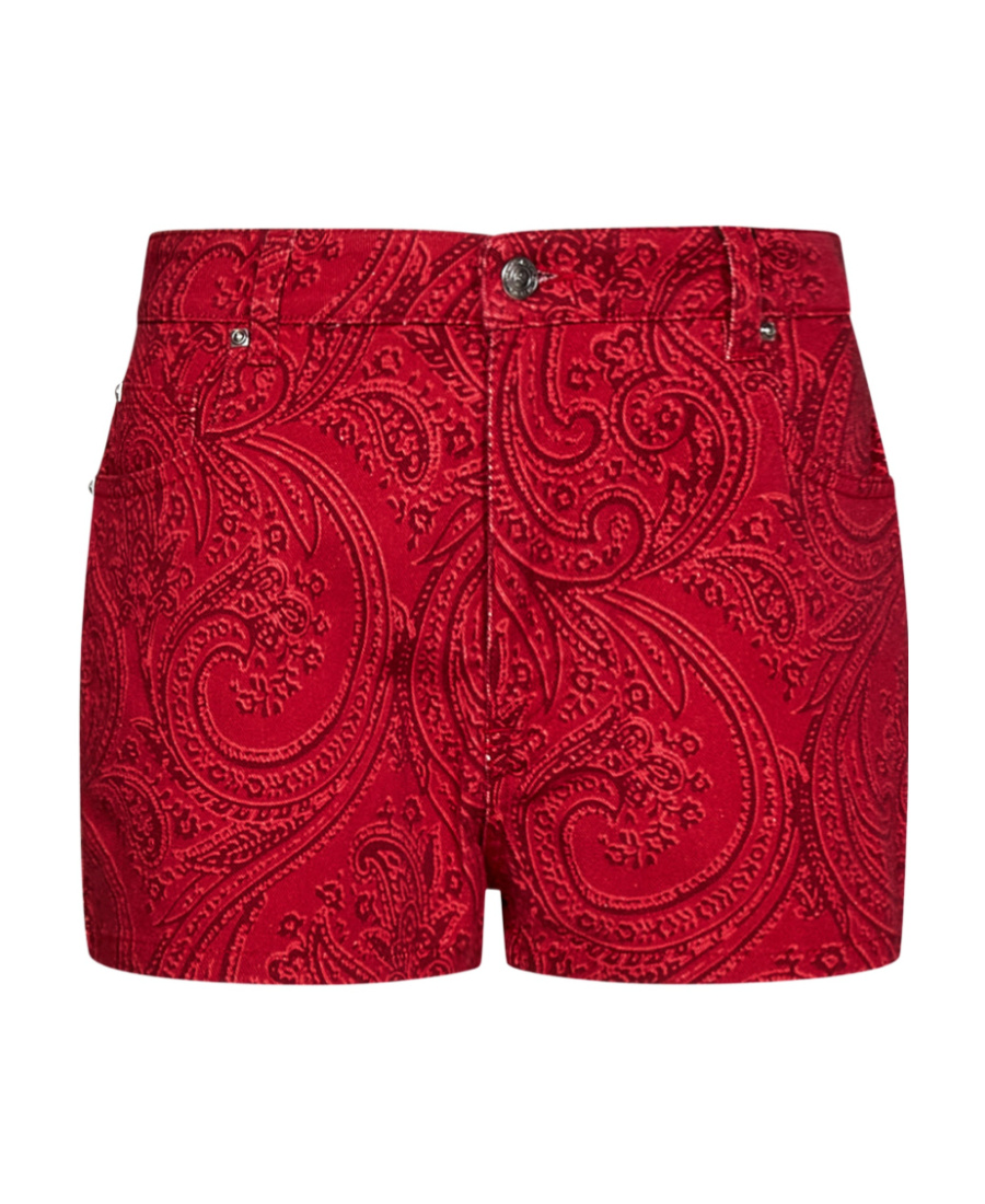 Etro Women Paisley Print Shorts In Red