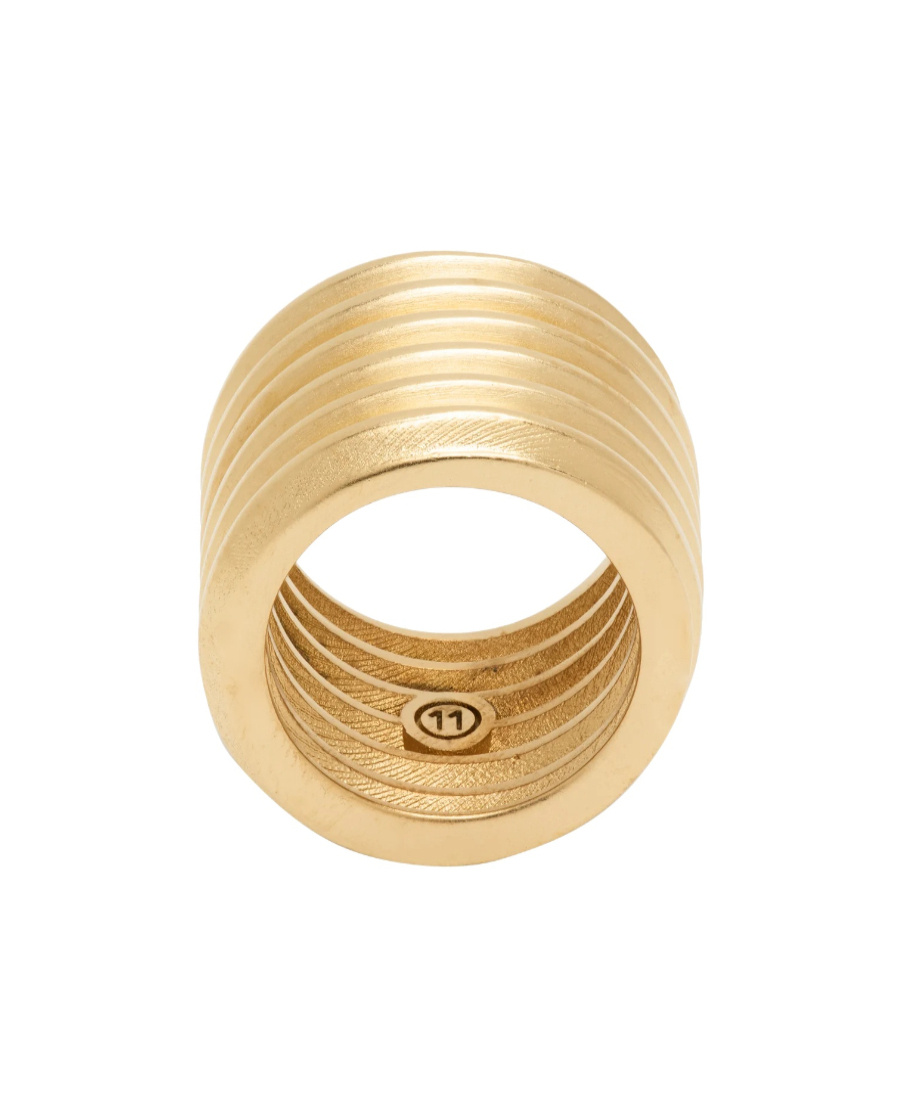 Maison Margiela Gold Bolt And Nut Ring In Yellow