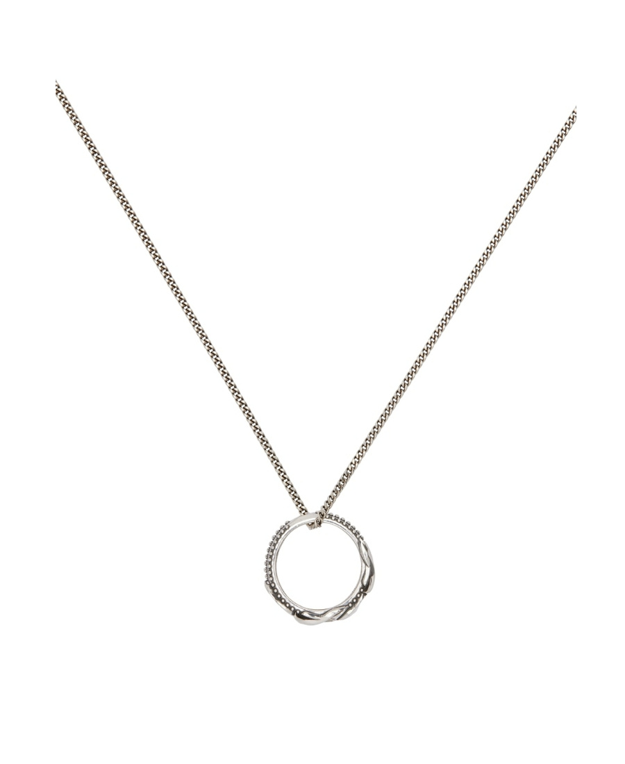 Emanuele Bicocchi Flame Ring Pendant Necklace In Gray