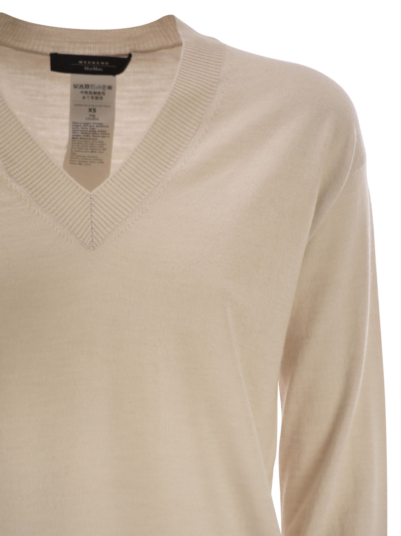 Weekend Max Mara V-neck Sweater In Neutral