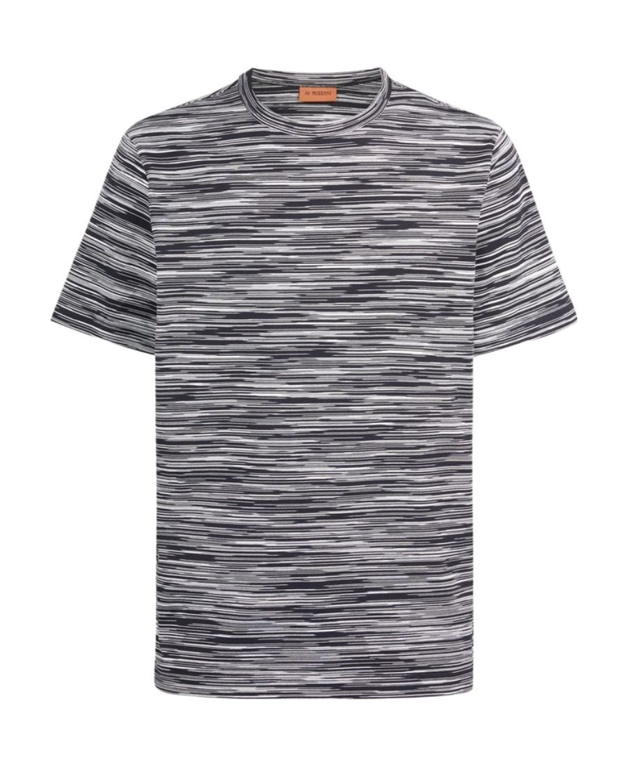 Missoni Man T-shirt Midnight Blue Size Xxl Cotton In Gray