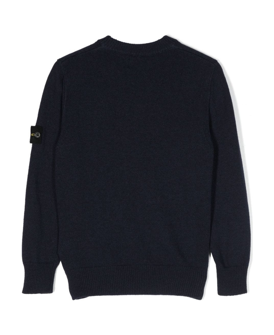 STONE ISLAND STONE ISLAND JUNIOR LOGO PATCH CREWNECK JUMPER
