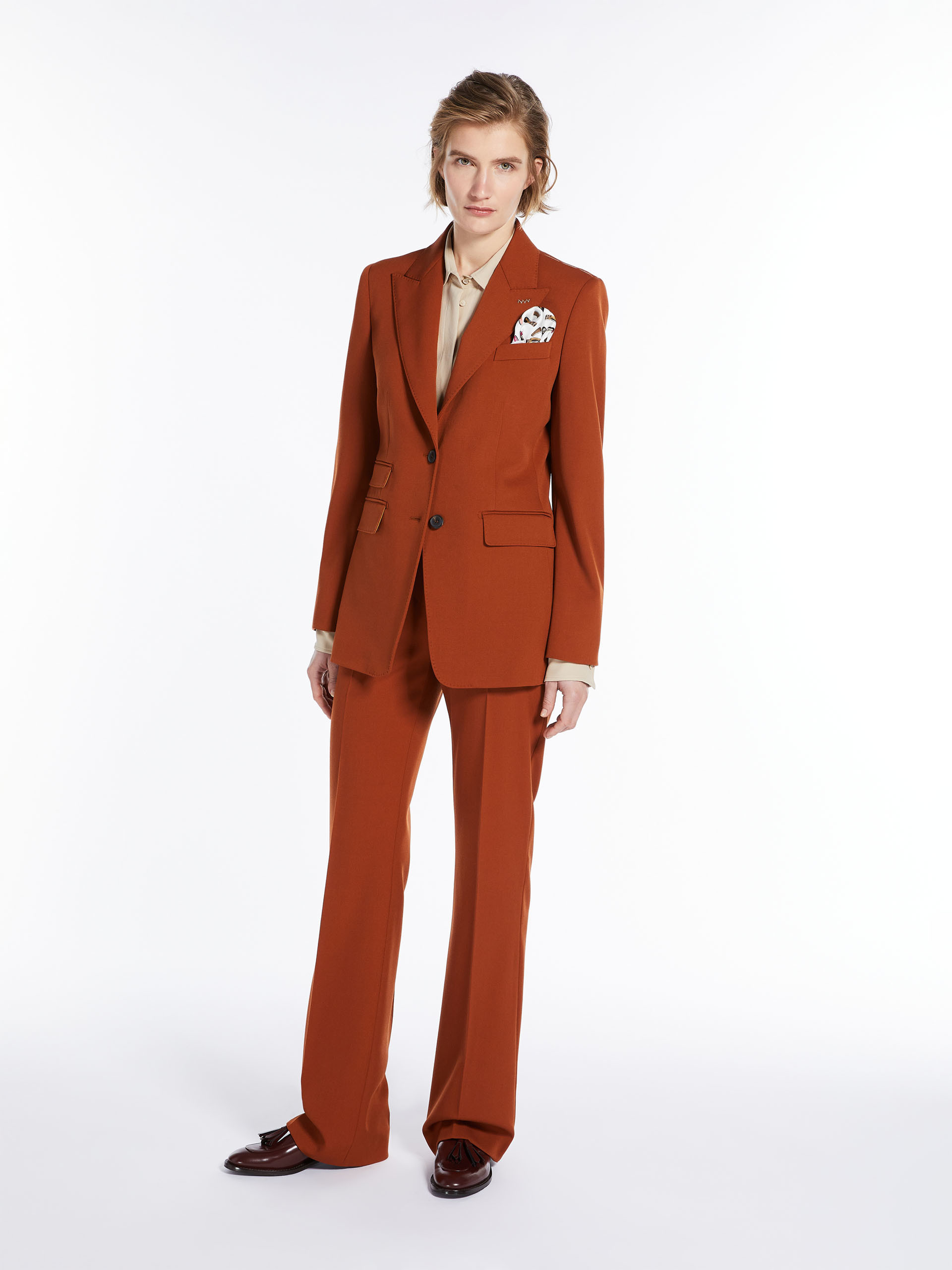 Max Mara Logo Horn Casual Pants In Brown