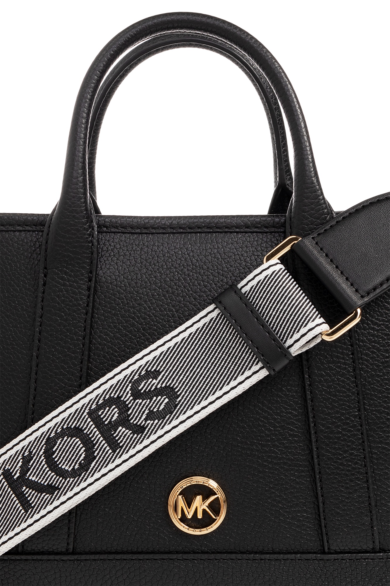 Michael Michael Kors Logo-plaque Leather Tote Bag In Black