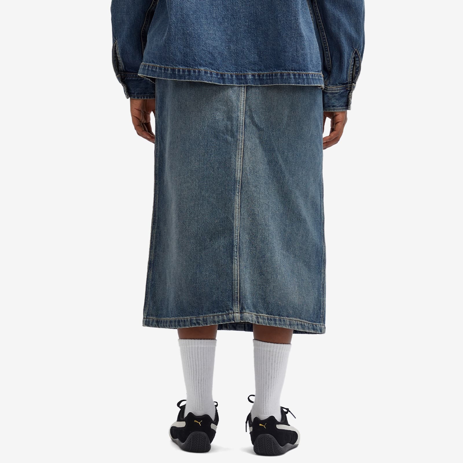 Carhartt Blue Marvin Denim Midi Skirt In Blue