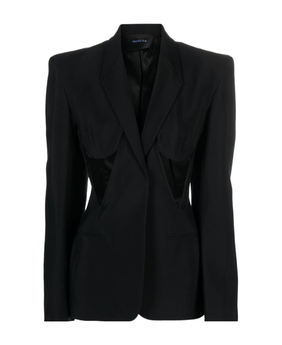Mugler Cut-out Structured Blazer