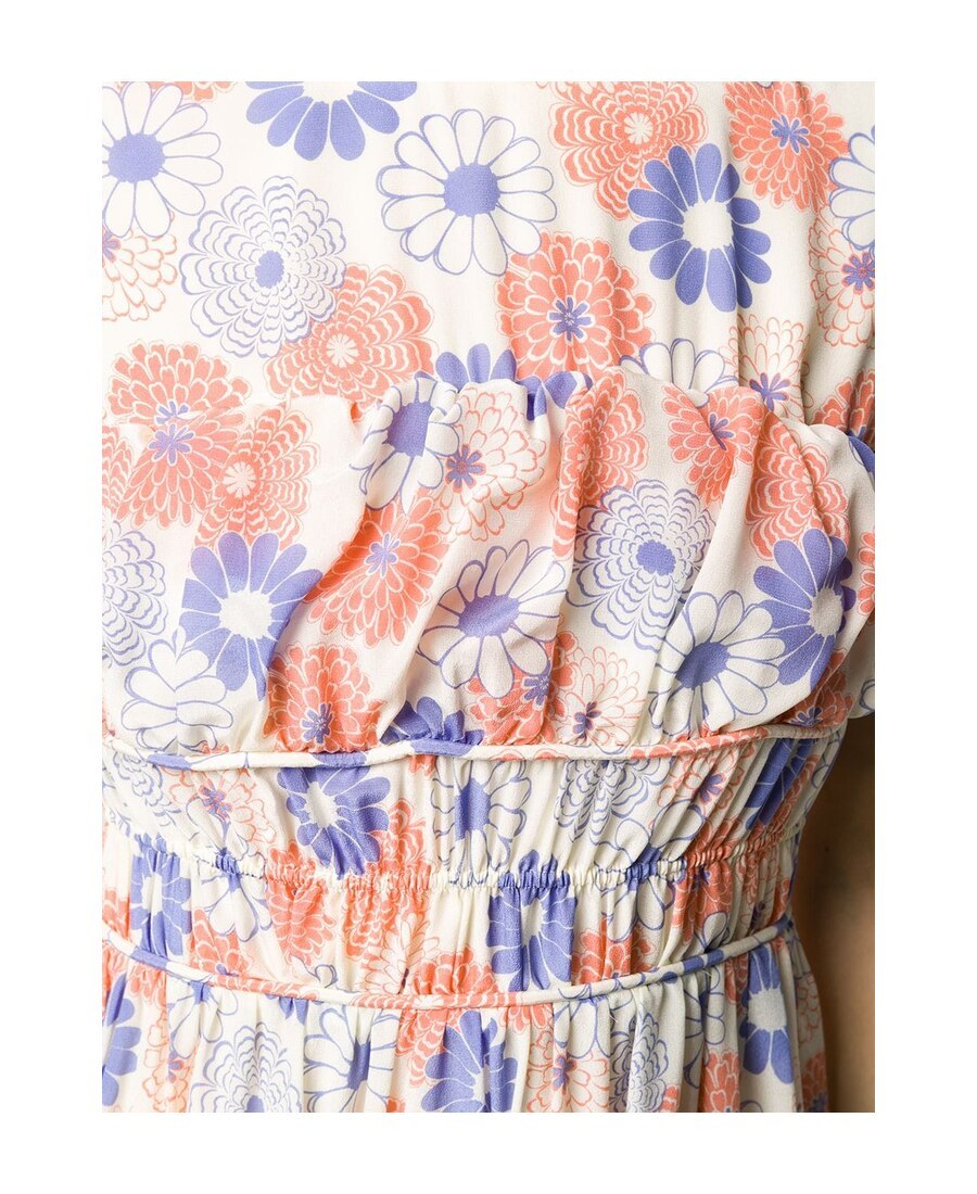 Kenzo A Short Sleeveless Dress With Plum Blossoms In White