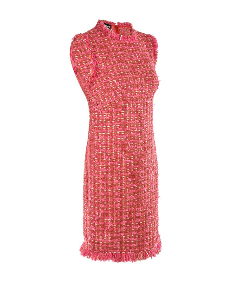 Moschino Round-necked Sleeveless Dress In Red