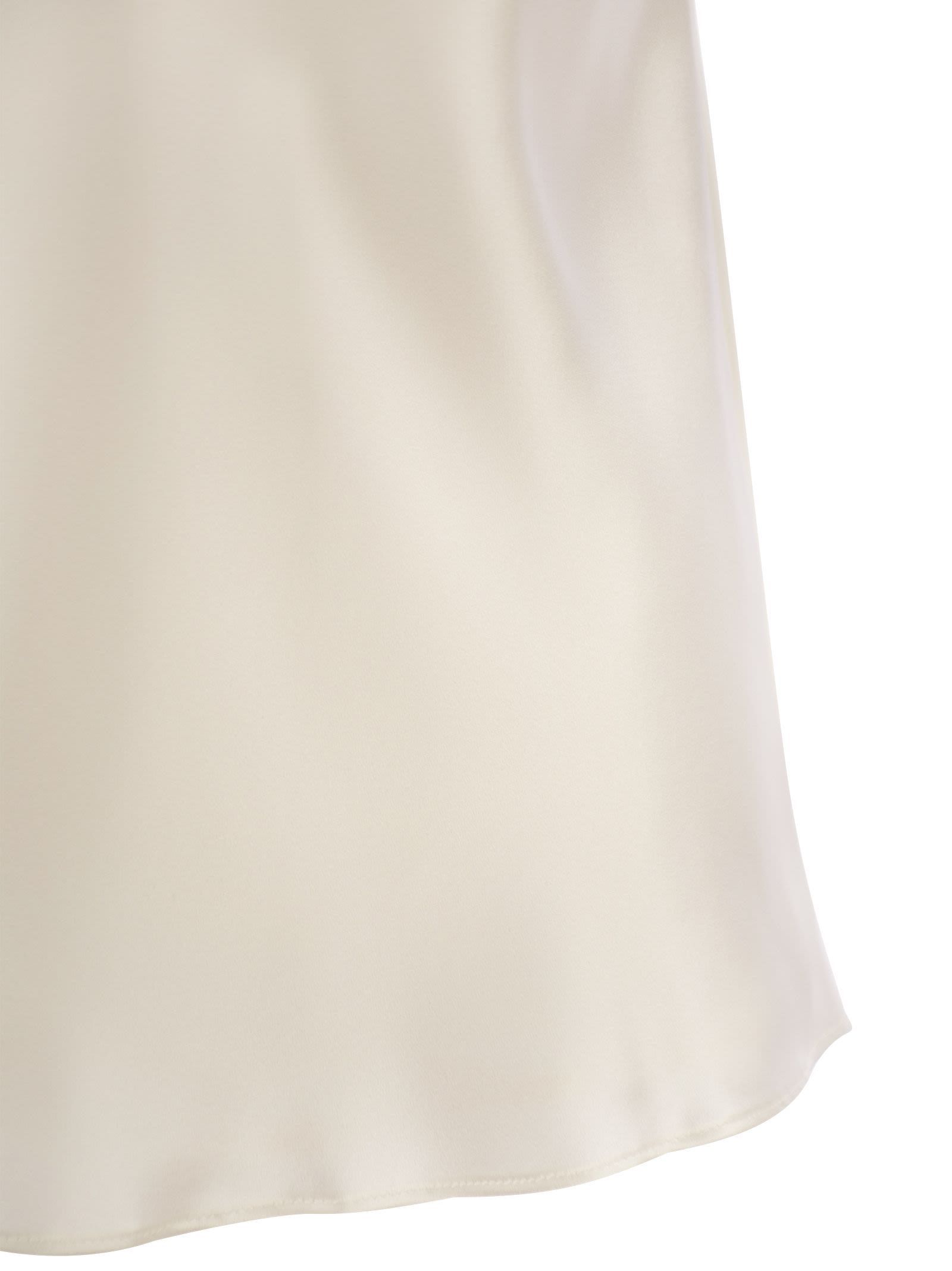 Max Mara Draped Silk Sleeveless V-neck Top In White