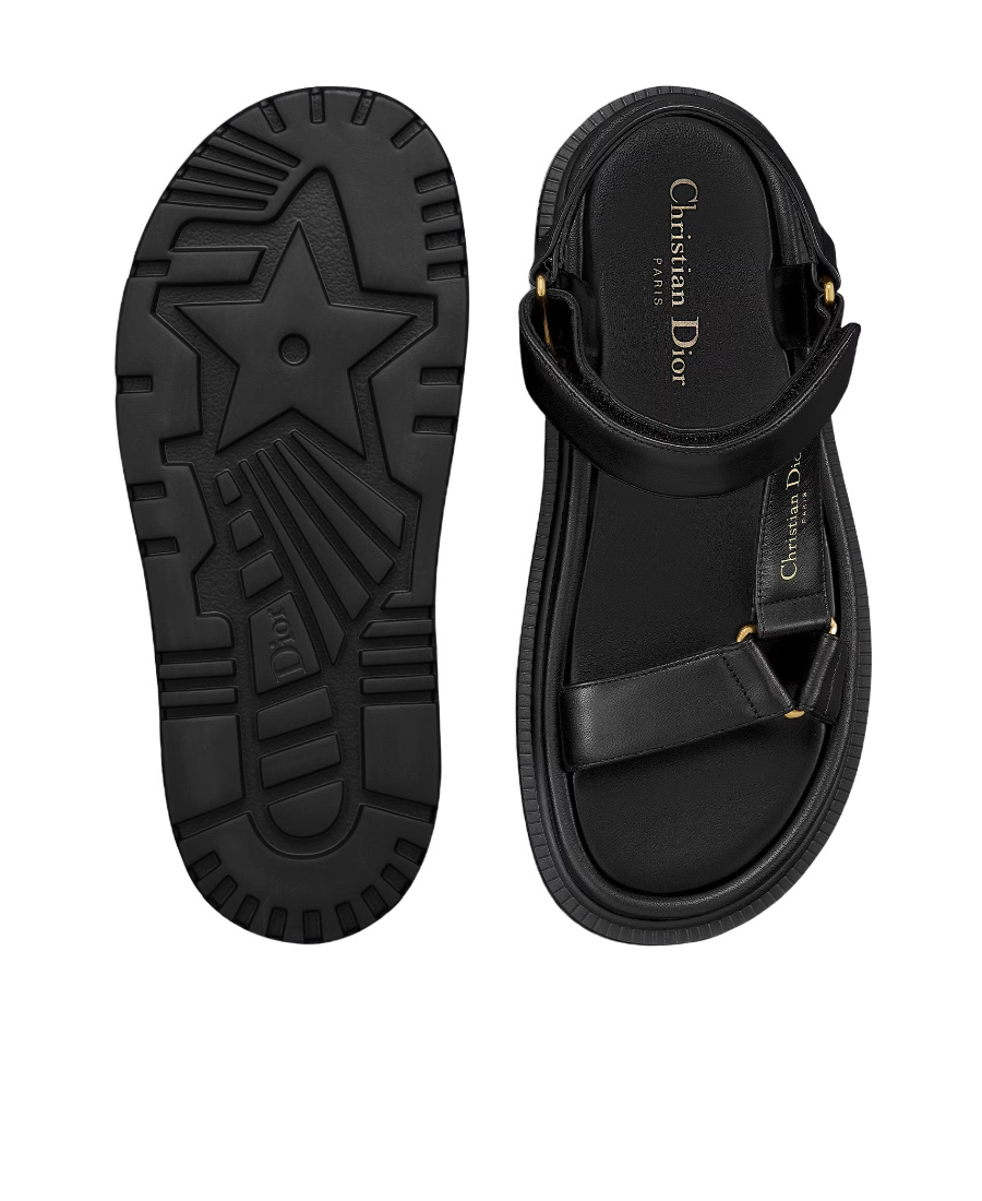 Shop Dior D-wave Sandal In Black