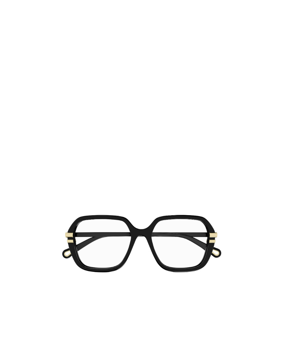 Chloé Logo-lettering Square-frame Glasses In Black