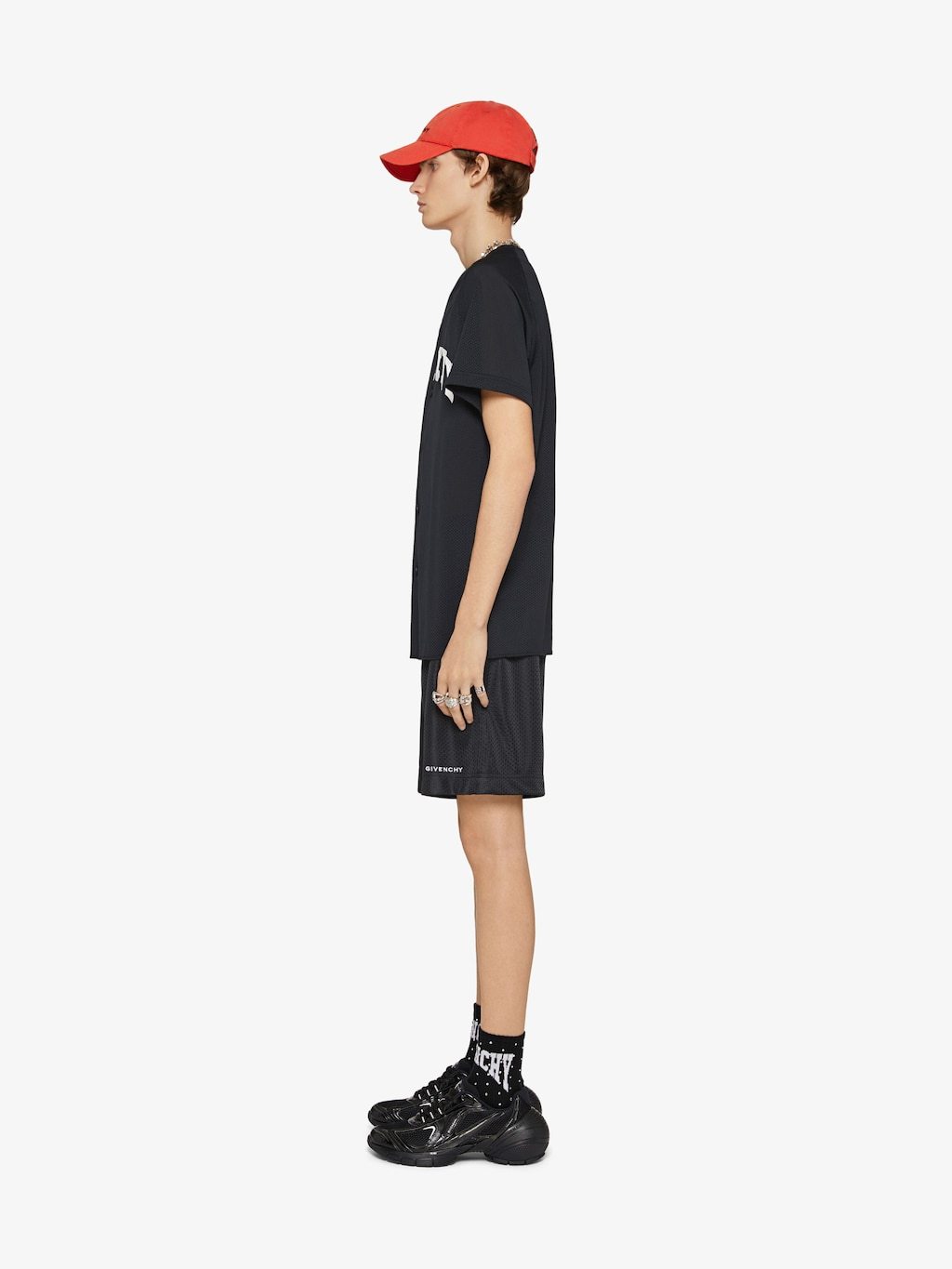 Givenchy Round-neck Short-sleeved Shirt In Black