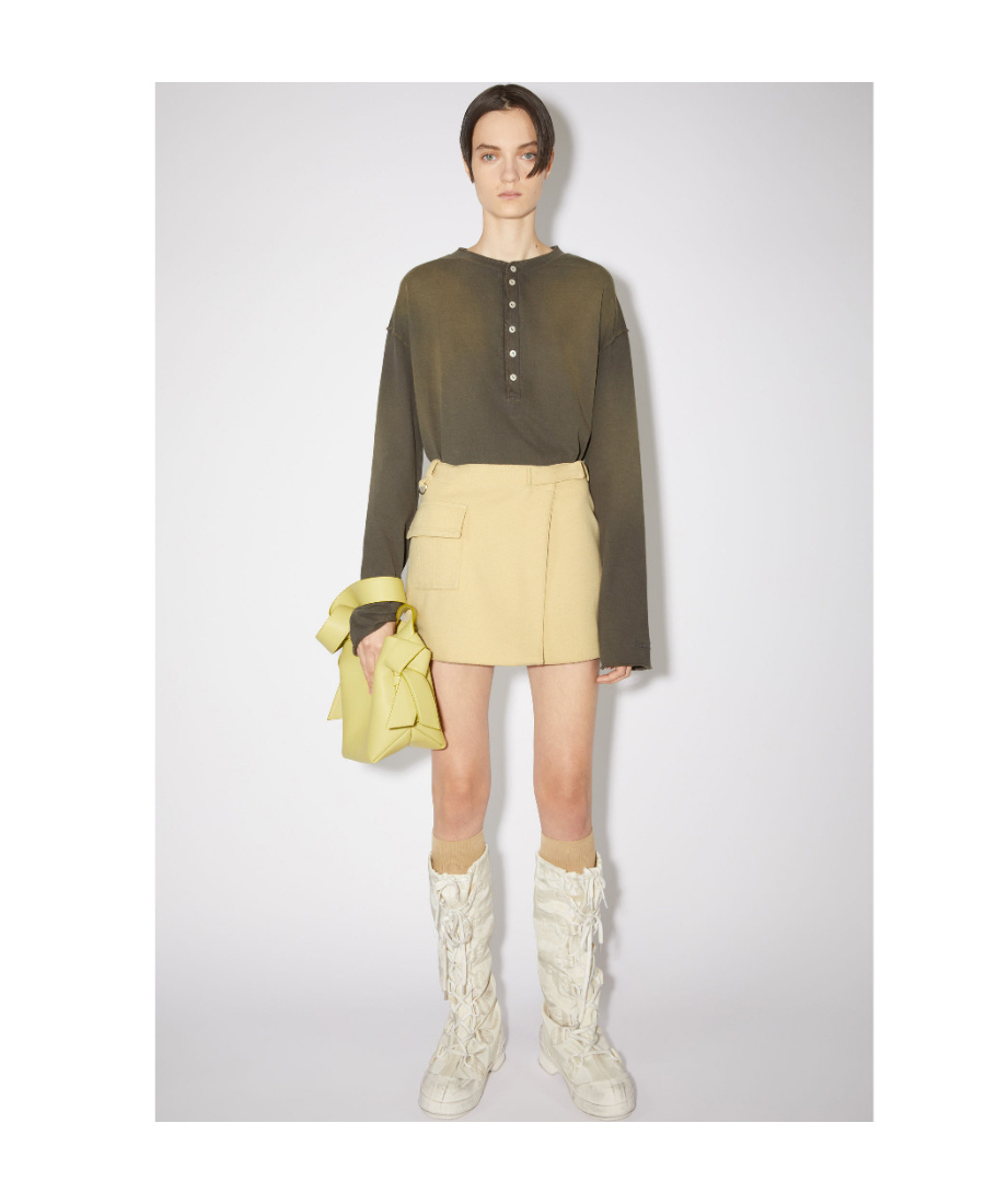 Acne Studios Emblem Skirt In Nude