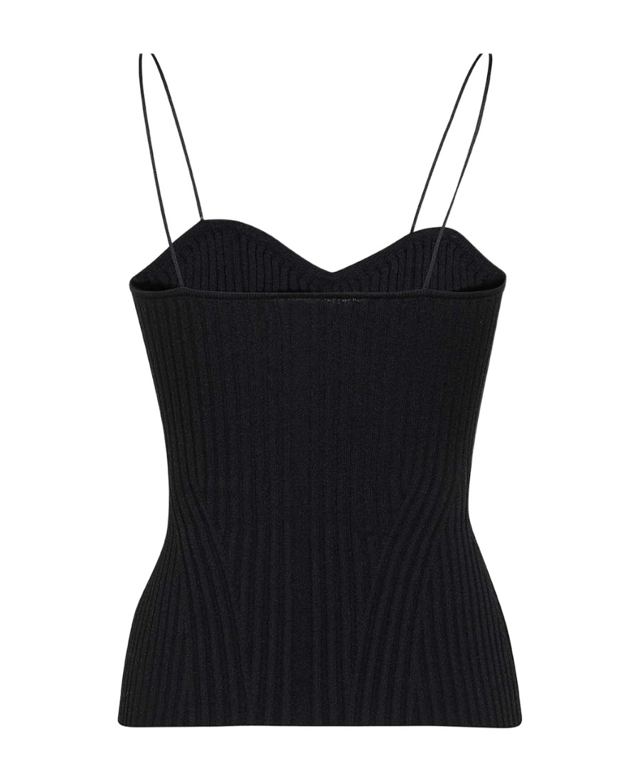 Khaite Ribbed Sleeveless Top In Black