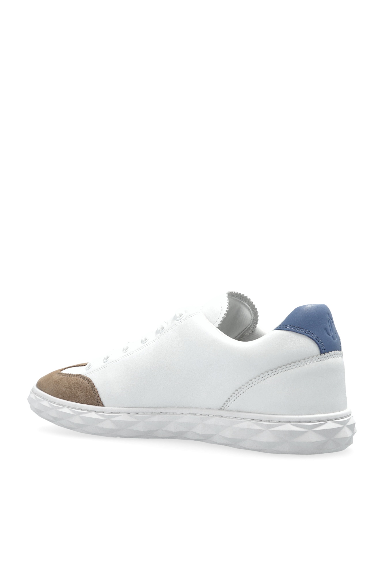 Jimmy Choo Diamond Light Flex Leather Sneakers In White