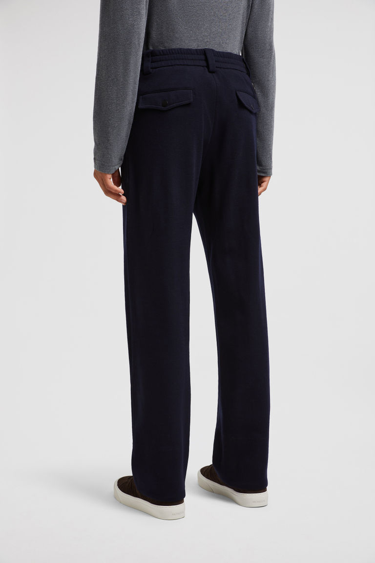 Moncler Cotton Trousers In Blue