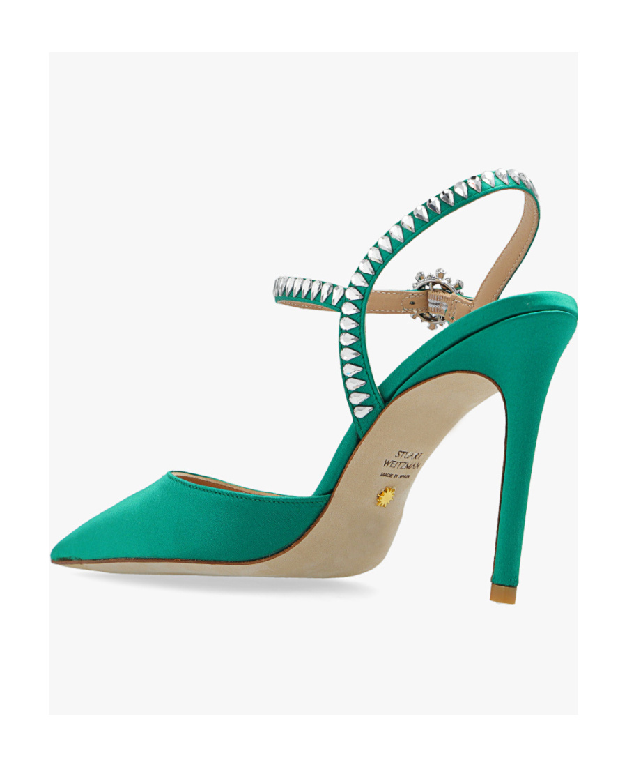 Stuart Weitzman Gemcut 100mm Ankle-strap Pumps In Green