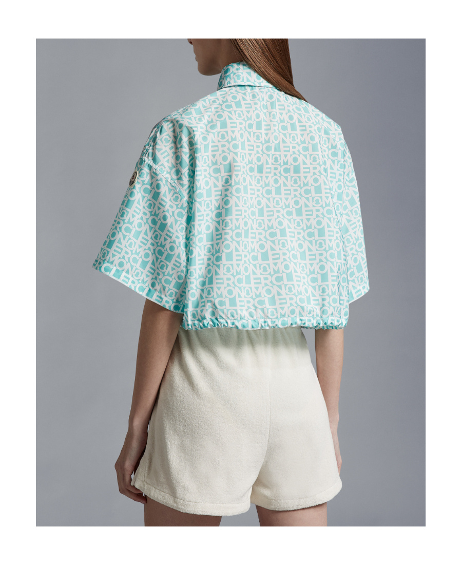 Moncler Woman Shirt Turquoise Size 2 Polyester In Blue