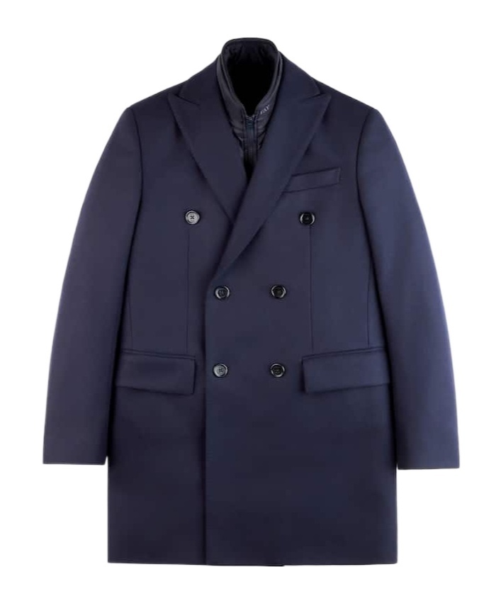 Fay Double-breasted Wool Double Coat In Black