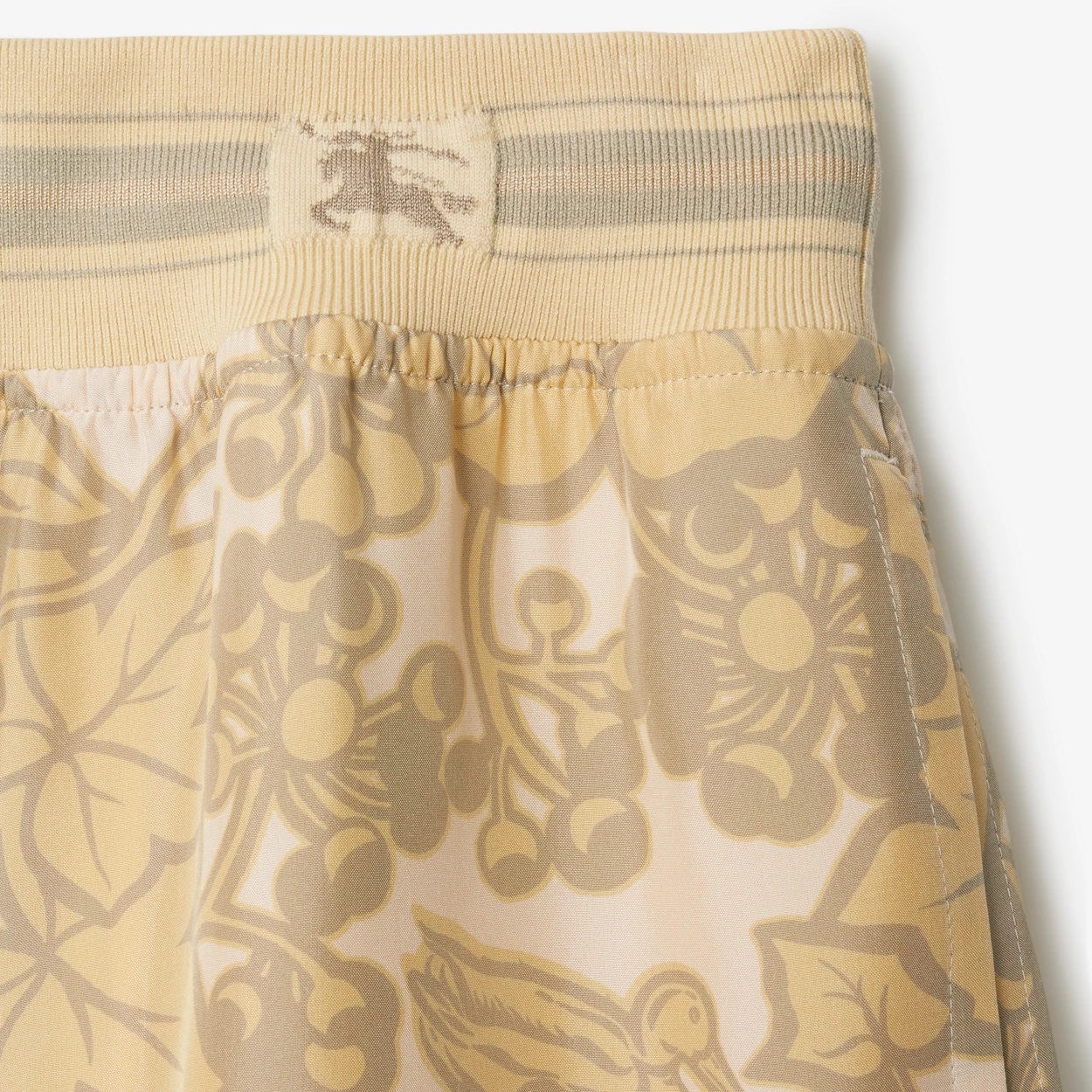 Burberry Silk Ivy Ekd Shorts In Nude