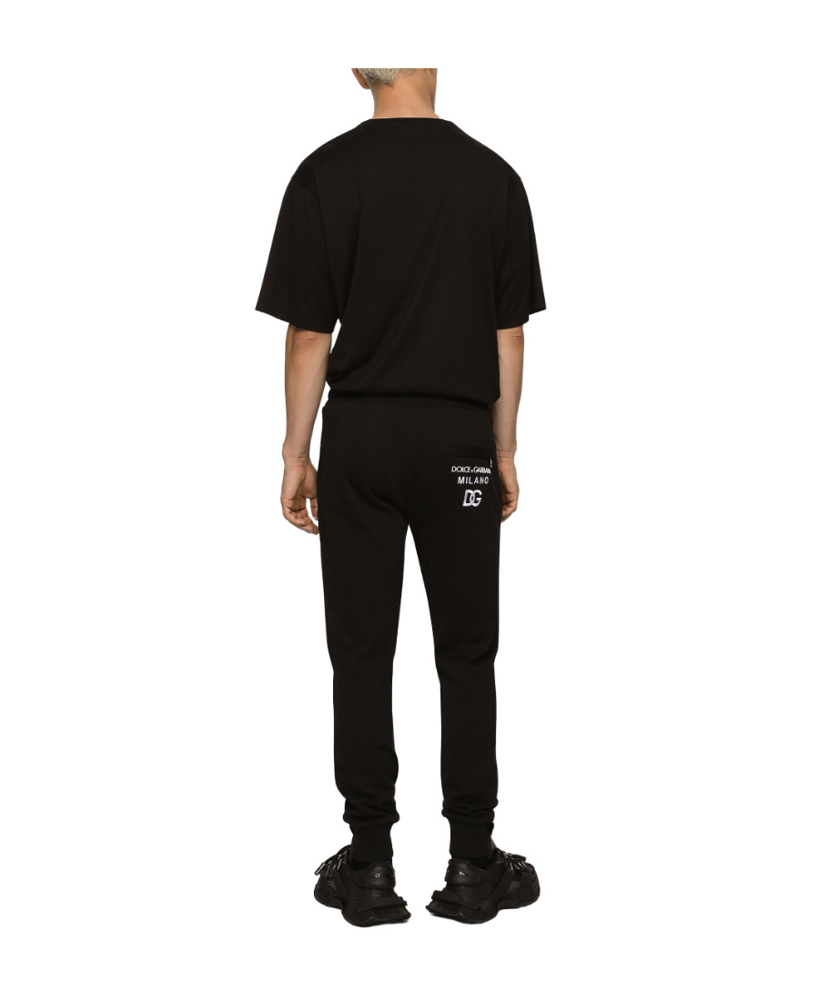 Dolce & Gabbana Jersey Round-neck T-shirt With Dg Milano Embroidery In Black