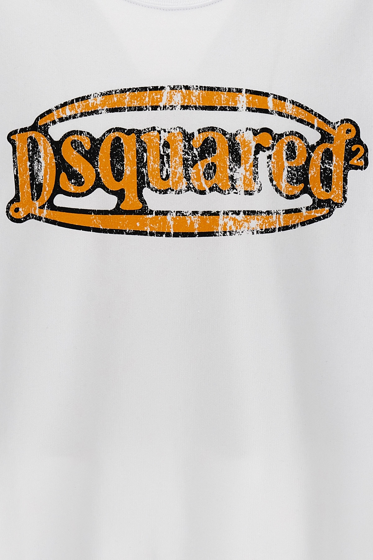 Dsquared2 Crew Neck Logo Sweatshirt In White