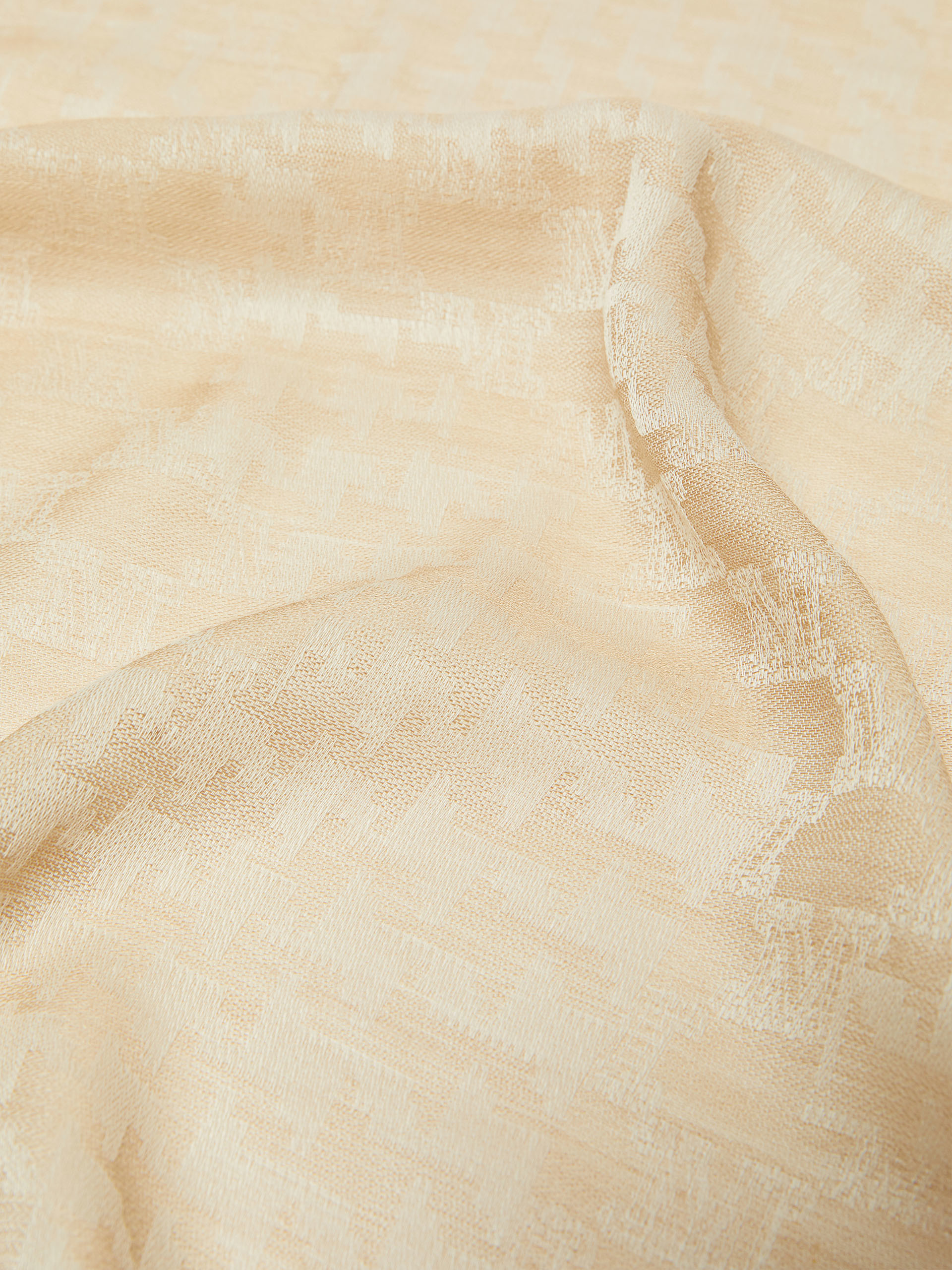 Max Mara Jacquard Wool Scarf In Nude