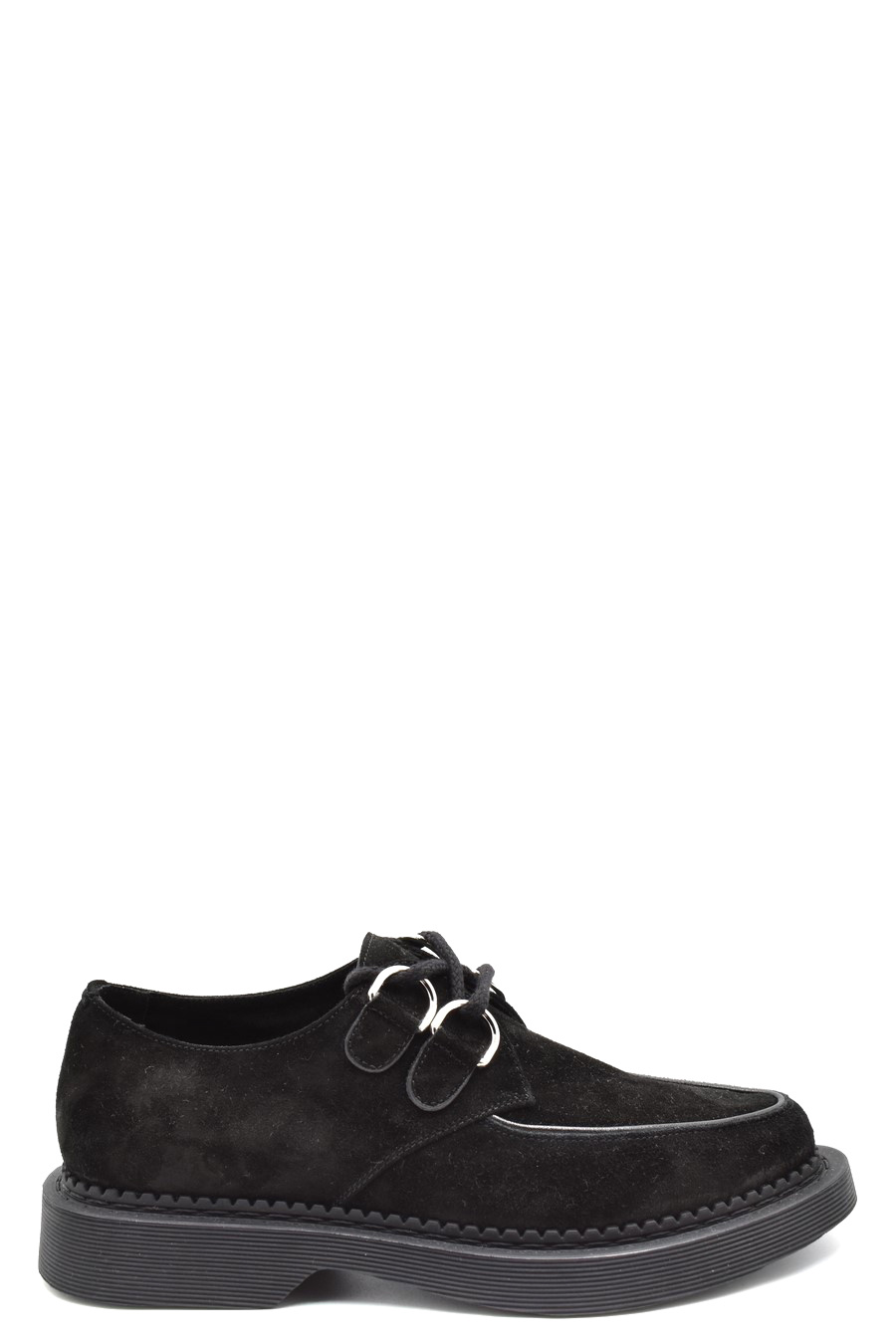Saint Laurent Teddy Suede Lace-up Shoes In Black