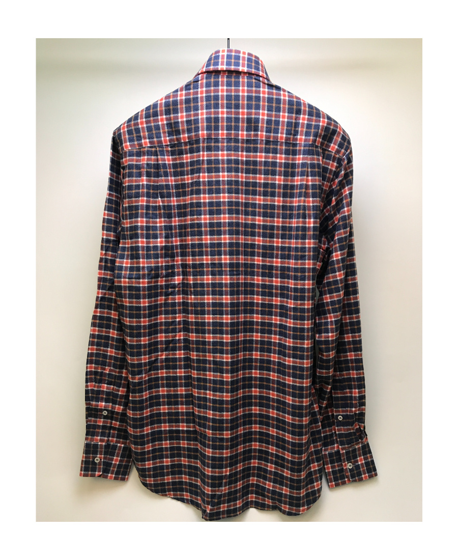 Shop Paul & Shark Lapel Plaid Long-sleeved Shirt In Black