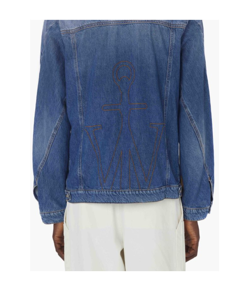 JW ANDERSON JW ANDERSON LOGO EMBROIDERED TWISTED DENIM JACKET