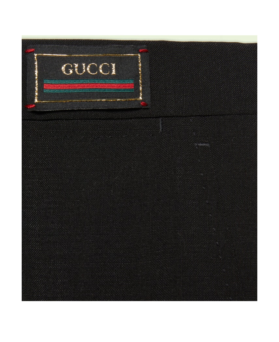Gucci Logo-patch Tailored Trousers In Black