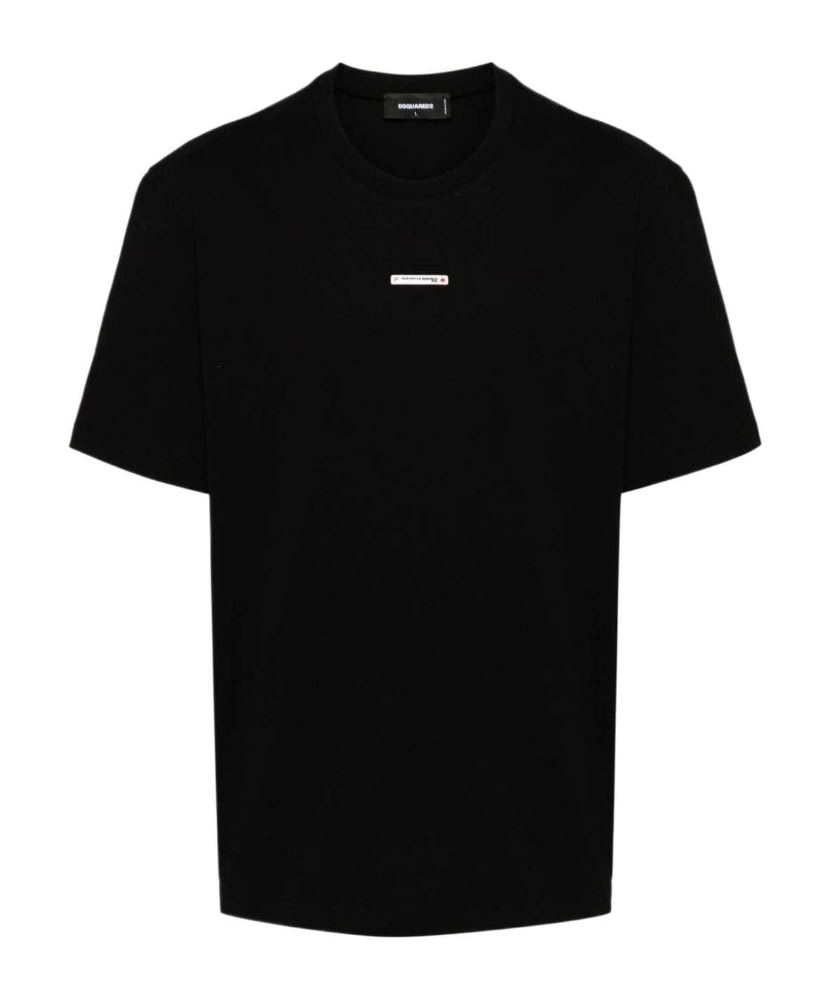 Dsquared2 Regular Fit Metal Logo Tee In Black