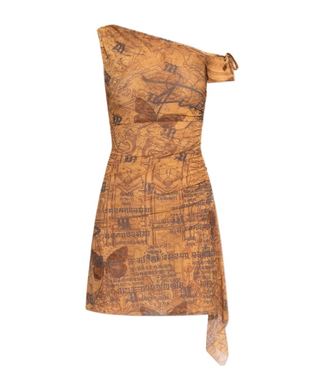 Misbhv Brown Goa Mesh Minidress In Brown