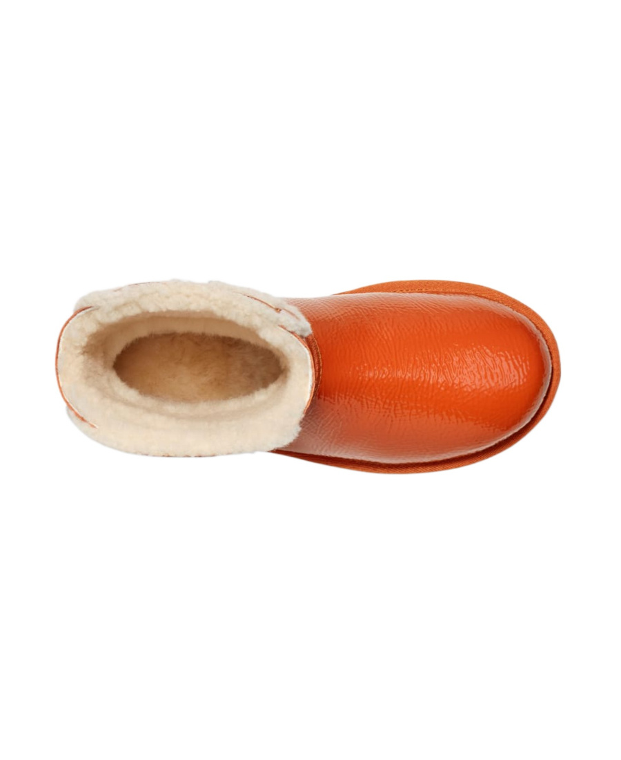 Ugg Patent Calf Leather Cutout Ankle Boots In Orange