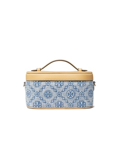 TORY BURCH T MONOGRAM DENIM COSMETIC BAG