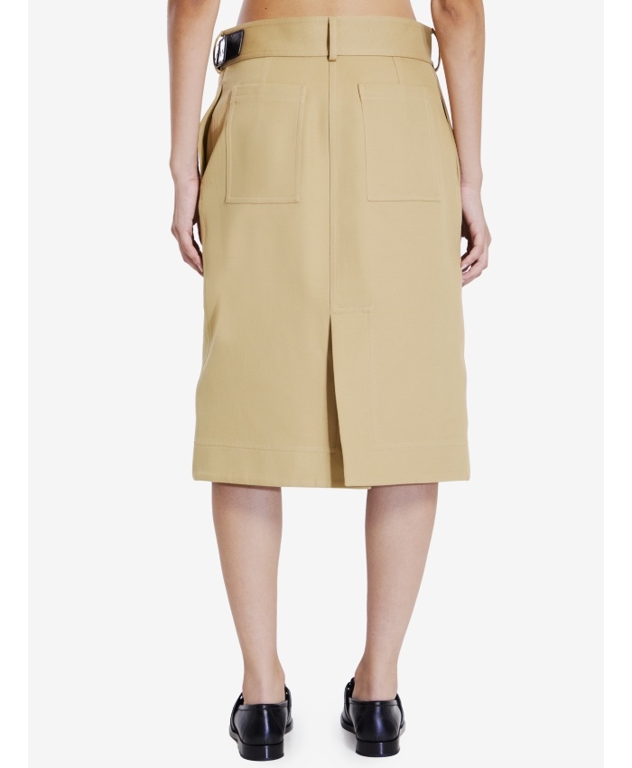 Bottega Veneta Wrap Midi Skirt With Leather Belt In Nude