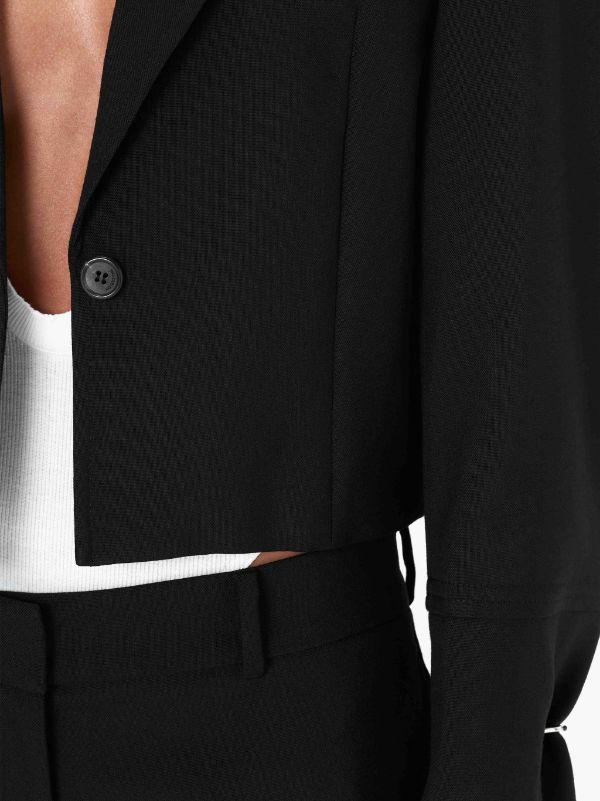 Jw Anderson Ring Detail Cropped Blazer In Black