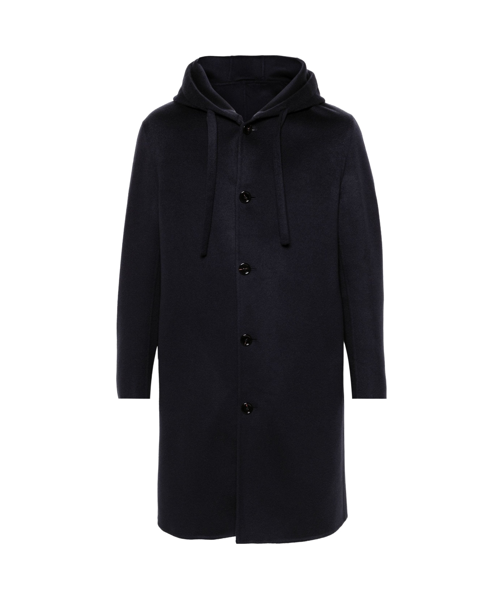 Lardini Hooded Wool Coat In Blue
